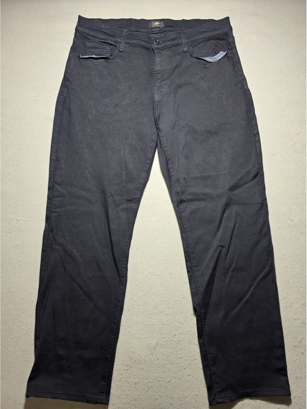 7 For All Mankind Mens Size 38 Dark Navy Blue Stretch Pants Modal Blend Jeans